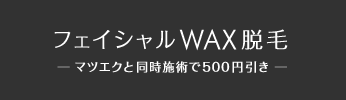 フェイシャルWAX脱毛 ─ マツエクと同時施術で500 円引き ─